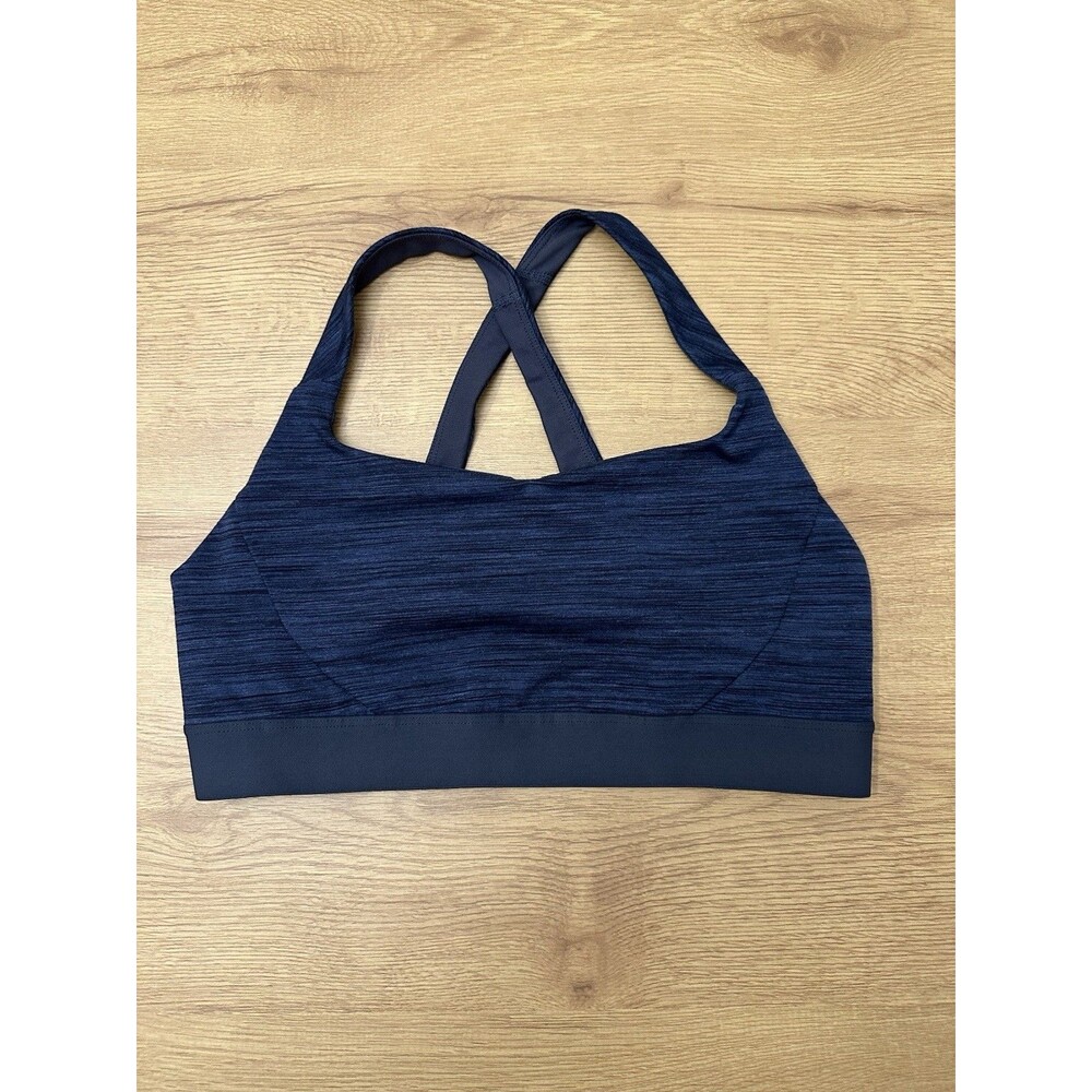 Patagonia Switchback Sports Bra Navy Blue Space Dye Strappy Medium Impact Size L